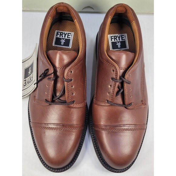 Frye Perth Brown Distressed Leather Oxford Dress Shoes Men's 7.5 84425 NOS W Box - Picture 3 of 14